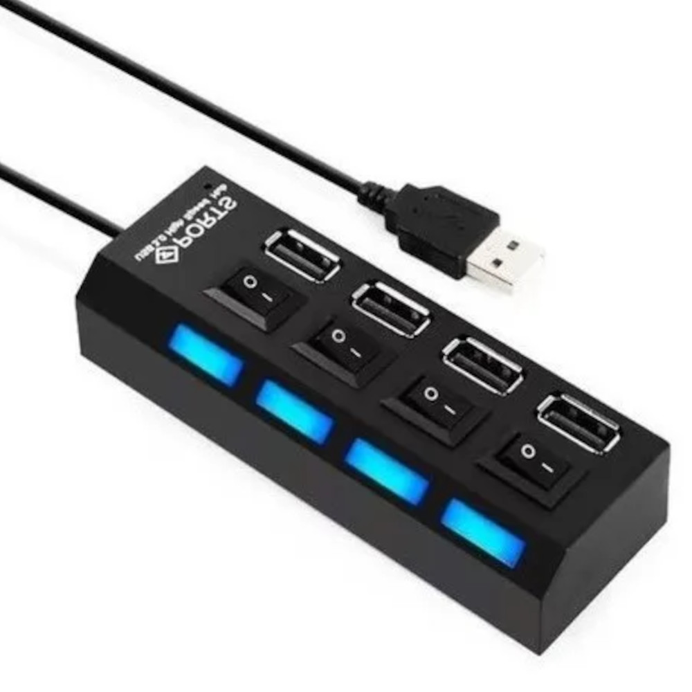 Hub usb 2.0 4p c/ chave s/fonte